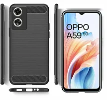 Classy Shock Proof Silicon Back Cover For Oppo Cph2617 , Oppo _A59 5GGravity Black-thumb1