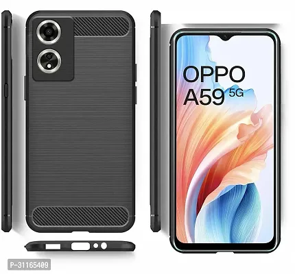 Classy Shock Proof Silicon Back Cover For Oppo Cph2617 , Oppo _A59 5GGravity Black-thumb2