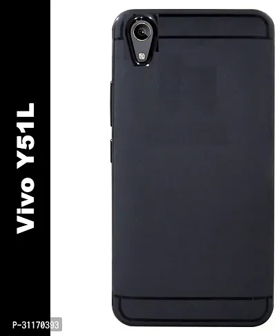 Classy Shock Proof Rubber Back Cover For Vivo Y51LBlack-thumb0