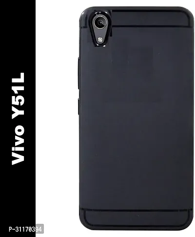 Classy Flexible Rubber Back Cover For Vivo Y51LBlack-thumb0