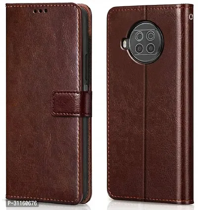 Coverblack Magnetic Case Artificial Leather,Rubber Flip Cover For Mi 10ITan Brown-thumb0