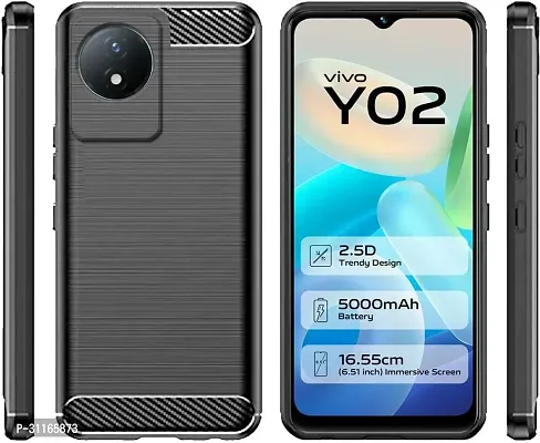 Classy Dual Protection Rubber Back Cover For Vivo V2217 , Y02Black-thumb2