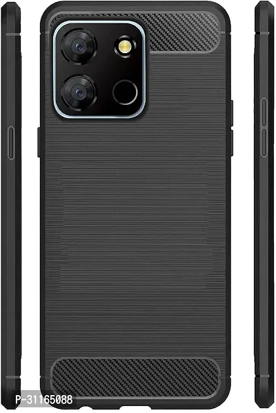 Classy Flexible Rubber Back Cover For Itel A60SBlack-thumb2