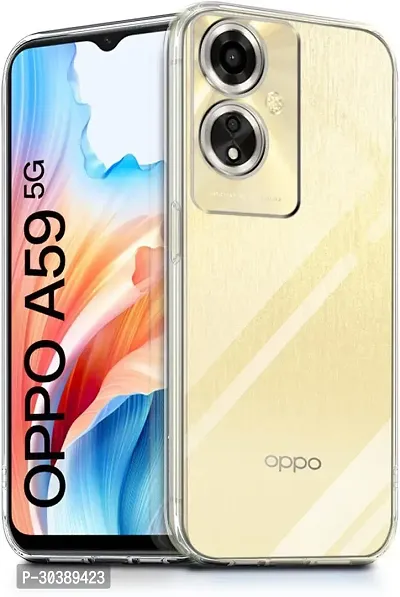 Coverblack Flexible Rubber Back Cover For Oppo A59 5GTransparent-thumb0