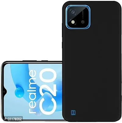 Classy Waterproof Rubber Back Cover For Realme C11 2021Black-thumb2