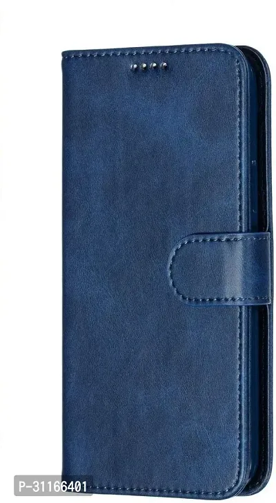 Classy Dual Protection Artificial Leather,Rubber Flip Cover For Nokia 5.4Blue-thumb2