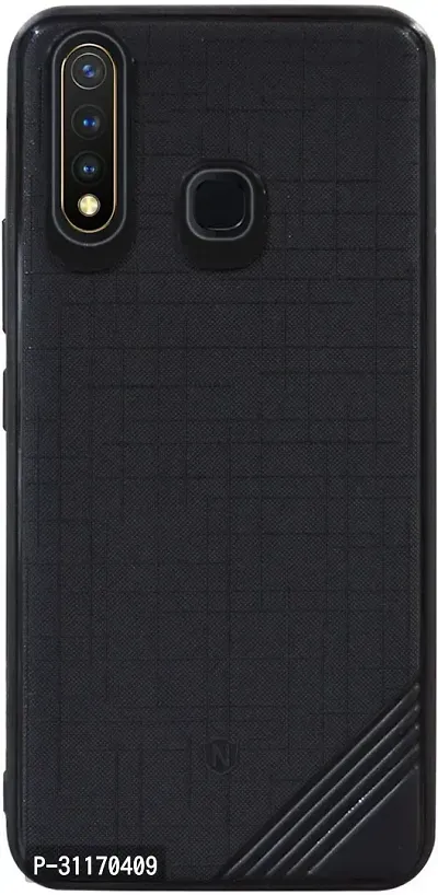 Classy Grip Case Rubber Back Cover For Vivo Y15Black-thumb0