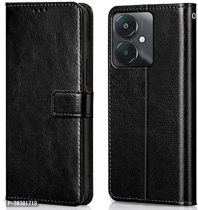 Coverblack Magnetic Case Artificial Leather,Silicon Flip Cover For Mi Redmi 13C 5GVintage Starry Black-thumb0