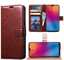 Coverblack Hybrid Tpu Artificial Leather,Silicon Flip Cover For Realme 12Pro Plus Rmx3840Vintage Brown-thumb1