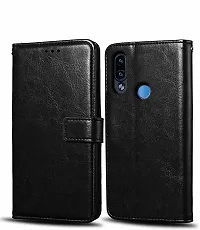 Coverblack Grip Case Artificial Leather,Rubber Flip Cover For Asus Zenfone Max Pro M1Vintage Jet Black-thumb1