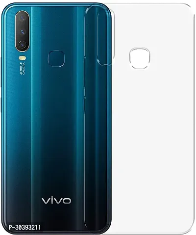 Coverblack Flexible Rubber Back Cover For Vivo Y17 , Vivo 1902Transparent-thumb0