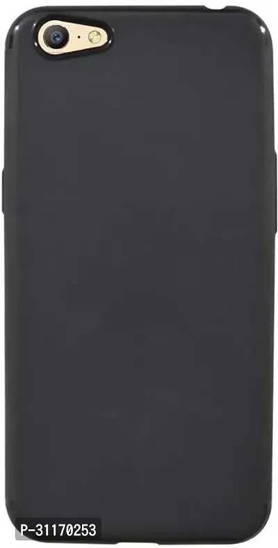 Classy Shock Proof Rubber Back Cover For Oppo A71Black-thumb0