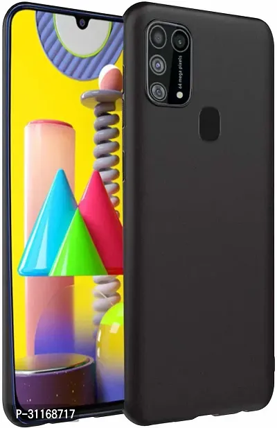 Classy Dual Protection Rubber Back Cover For Samsung Galaxy M30S , M21Black Tpu-thumb0