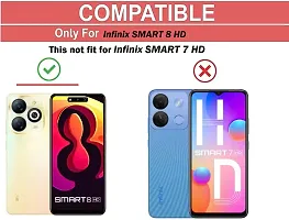 Coverblack Grip Case Artificial Leather,Rubber Flip Cover For Infinix Smart 8 HdBlue-thumb3