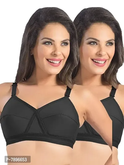 Sonari Women's Non-Padded Wire Free Regular Bra-Pack of 2