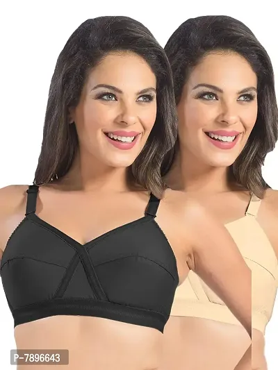 Sonari Women's Non-Padded Wire Free Regular Bra-Pack of 2