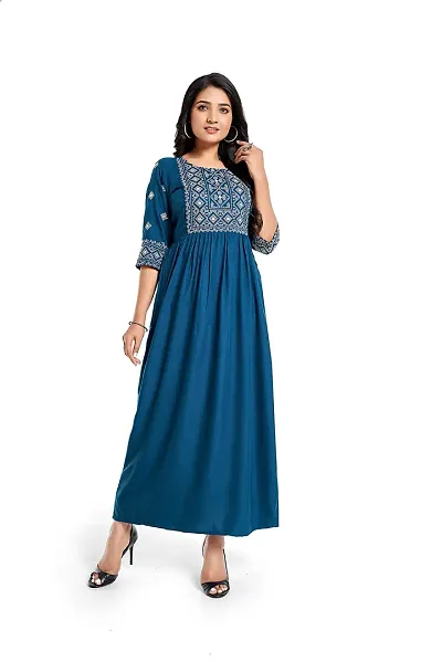 Stylish Rayon Embroidered Anarkali Kurti