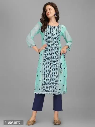 Stylish Women Poly Chanderi Kurta-thumb0