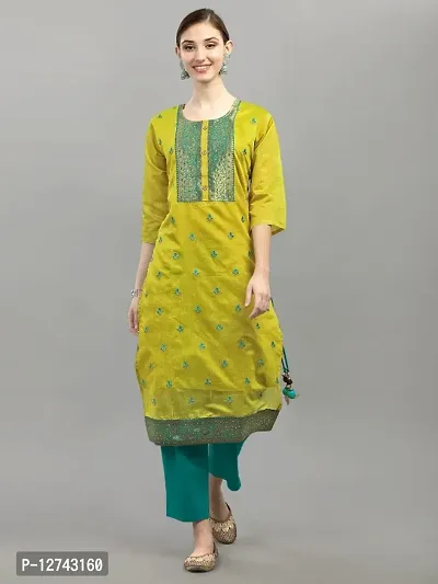 Fancy Chanderi Silk Kurti For Women-thumb0