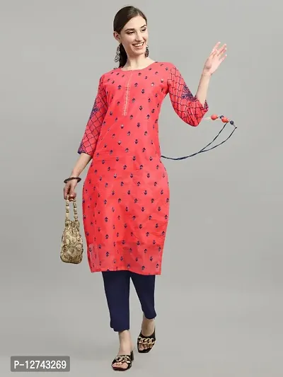 Fancy Chanderi Silk Kurti For Women-thumb0