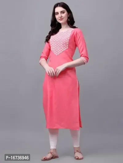 Women Stylish Cotton Slub Kurta-thumb0