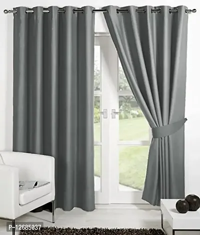 Home Garage Eyelet Door Curtains Set of 2 Polyester, These Curtains are Extremely fine in Quality and can be maintained Easily-thumb0