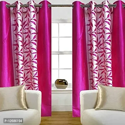 Home Garage Eyelet Polyester Window Curtains Set of 2, Size 4x5 Feet-thumb0