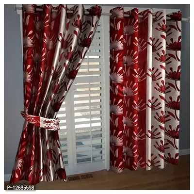 Home Garage Eyelet Window Polyester Curtains Set of 2 - (Brown 4x5)-thumb0