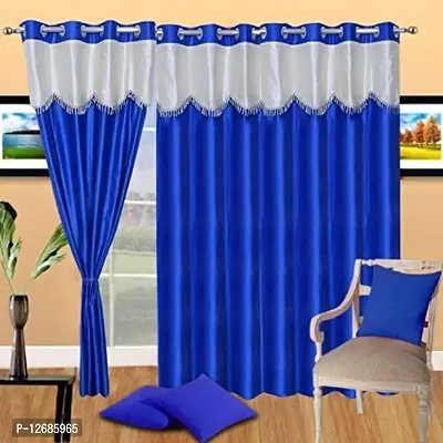 Home Garage Eyelet Window Polyester Curtains Set of 2 - (Royal Blue 4x5)