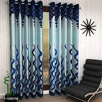 Home Garage Eyelet Window Polyester Curtains Set of 2 - (Blue 4x5)