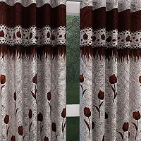 Home Garage Eyelet Long Door Polyester Curtains Set of 2 - (Brown 4x9)-thumb1