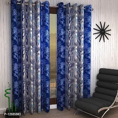 Home Garage Eyelet Polyester Door Curtains Set of 2, Size 4x7 Feet-thumb0