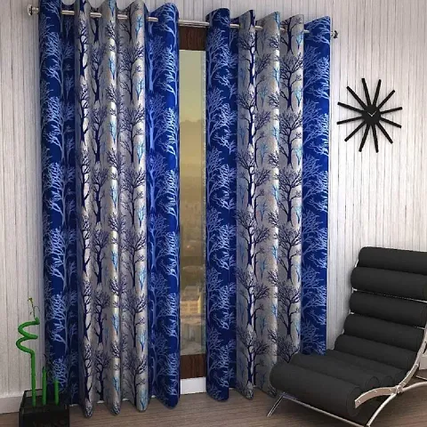 Home Garage Eyelet Polyester Door Curtains Set of 2, Size 4x7 Feet