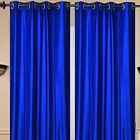 Home Garage Eyelet Window Polyester Curtains Set of 2 - (Royal Blue 4x5)-thumb1