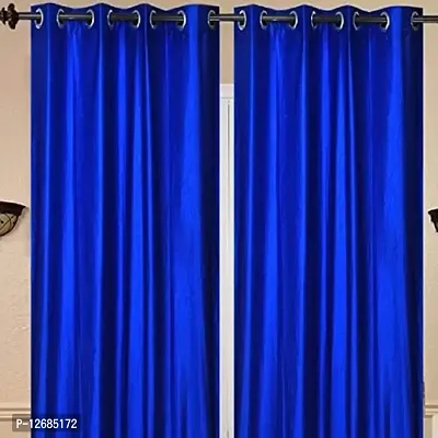 Home Garage Eyelet Window Polyester Curtains Set of 2 - (Royal Blue 4x5)-thumb2