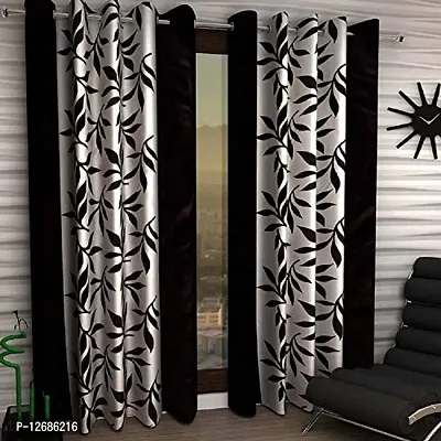 Home Garage Eyelet Polyester Window Curtains Set of 2, Size 4x5 Feet