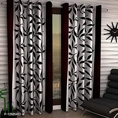 Home Garage Eyelet Polyester Window Curtains Set of 2, Size 4x5 Feet-thumb0