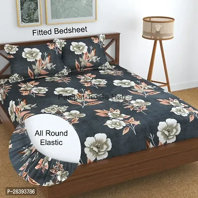 Classic Glace Cotton Printed Bedsheet with Pillow Covers