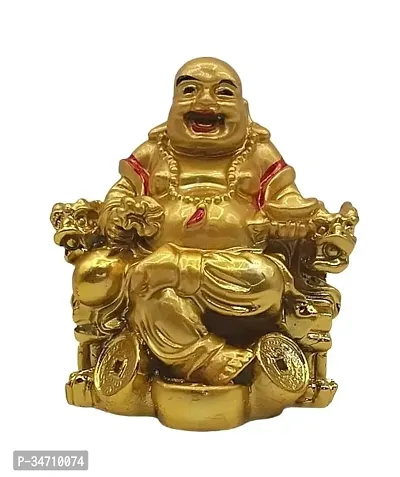 Feng Shui Laughing Buddha on Dragon Turtle Happy Man for Good Luck Home Decoration Gift Item-thumb0