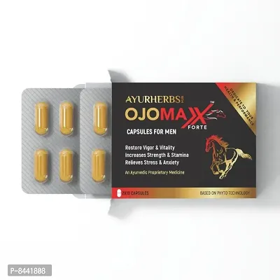 OJOMAX Forte Capsules for Menb | | Made with 8 Higher Quality of Aqueous Herbal Extracts| 20 Capsules
