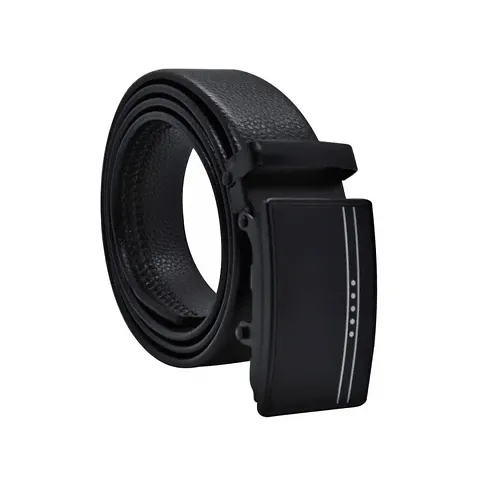 Sunshopping Men's PU Leather Black Autolock Grip Belt (HTP-2-BL)