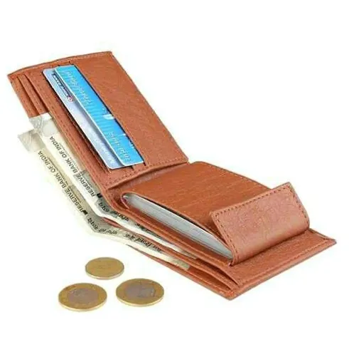 Designer Artificial Leather Three Fold Wallet For Men