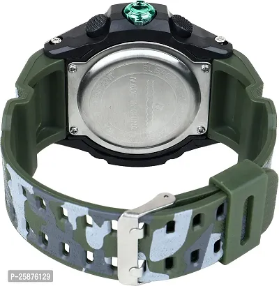 Stylish Green Silicone Digital Watches For Men, Pack Of 1-thumb3