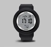 Stylish Black Silicone Digital Watches For Men, Pack Of 2-thumb1