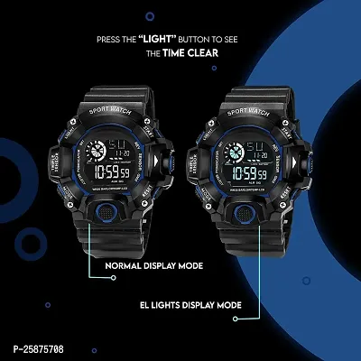 Stylish Black Silicone Digital Watches For Men, Pack Of 1-thumb4