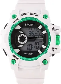 Stylish White Silicone Digital Watches For Men, Pack Of 1-thumb1