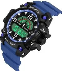 Stylish Blue Silicone Digital Watches For Men, Pack Of 1-thumb3