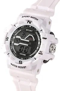 Stylish White Silicone Digital Watches For Men, Pack Of 1-thumb2