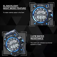 Stylish Blue Silicone Analog-Digital Watches For Men, Pack Of 1-thumb3
