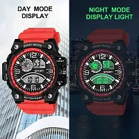 Stylish Red Silicone Digital Watches For Men, Pack Of 1-thumb1